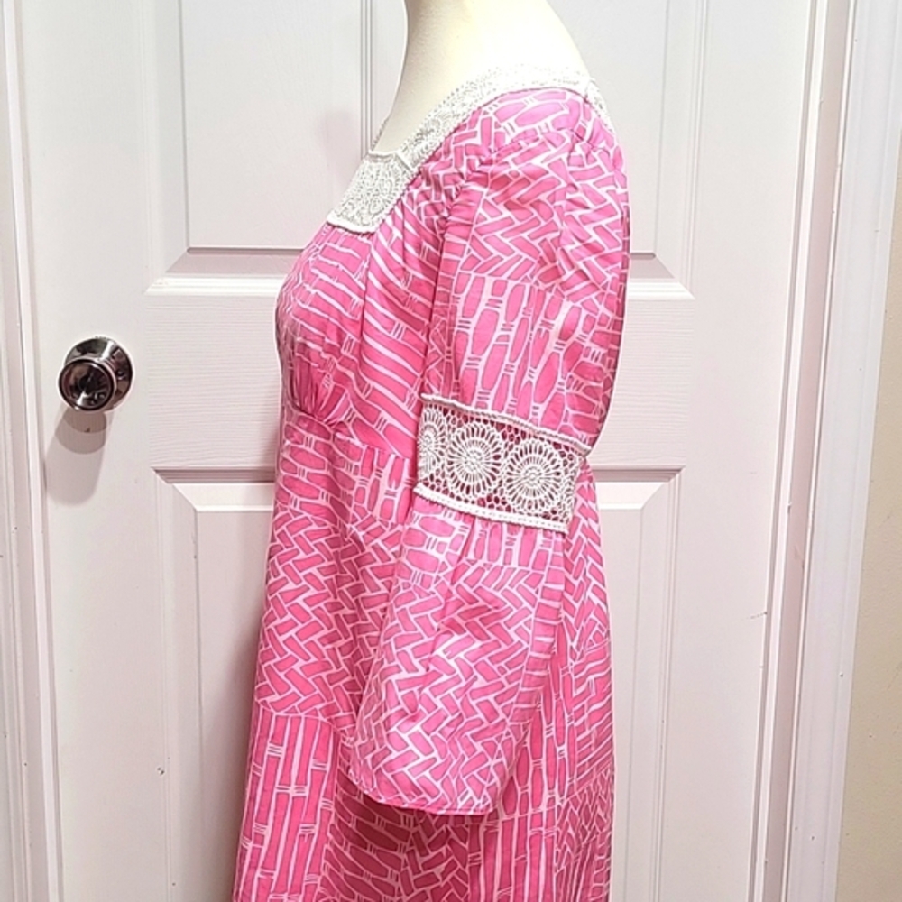 Lilly Pulitzer Chapman Tunic Pink & White Floral Lace Dress Women's Size Small - Picture 6 of 15